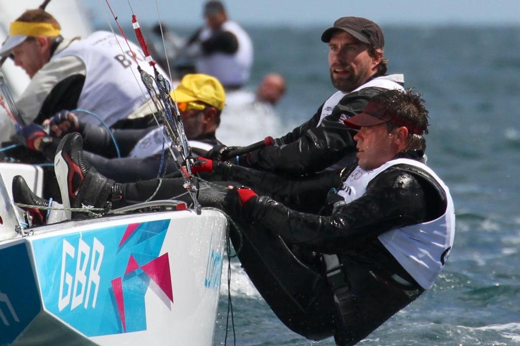 Andrew Simpson and Iain Percy (helm) Silver medalists, 2012 Olympics &copy; Richard Gladwell www.photosport.co.nz